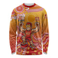 Personalized Suns Football Mascot Long Sleeve Shirt Aboriginal Dot Art Style Vibrant Indigenous Pattern Design