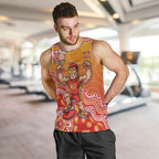 Personalized Suns Football Mascot Men Tank Top Aboriginal Dot Art Style Vibrant Indigenous Pattern Design