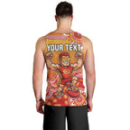 Personalized Suns Football Mascot Men Tank Top Aboriginal Dot Art Style Vibrant Indigenous Pattern Design