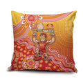 Personalized Suns Football Mascot Pillow Cover Aboriginal Dot Art Style Vibrant Indigenous Pattern Design