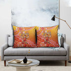 Personalized Suns Football Mascot Pillow Cover Aboriginal Dot Art Style Vibrant Indigenous Pattern Design