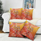 Personalized Suns Football Mascot Pillow Cover Aboriginal Dot Art Style Vibrant Indigenous Pattern Design