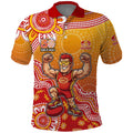 Personalized Suns Football Mascot Polo Shirt Aboriginal Dot Art Style Vibrant Indigenous Pattern Design