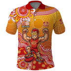 Personalized Suns Football Mascot Polo Shirt Aboriginal Dot Art Style Vibrant Indigenous Pattern Design