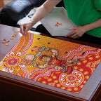 Personalized Suns Football Mascot Puzzle Aboriginal Dot Art Style Vibrant Indigenous Pattern Design