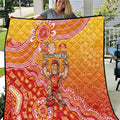 Personalized Suns Football Mascot Quilt Aboriginal Dot Art Style Vibrant Indigenous Pattern Design