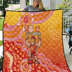 Personalized Suns Football Mascot Quilt Aboriginal Dot Art Style Vibrant Indigenous Pattern Design