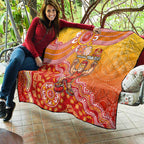 Personalized Suns Football Mascot Quilt Aboriginal Dot Art Style Vibrant Indigenous Pattern Design