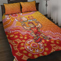 Personalized Suns Football Mascot Quilt Bed Set Aboriginal Dot Art Style Vibrant Indigenous Pattern Design