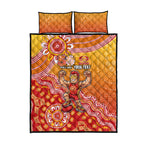 Personalized Suns Football Mascot Quilt Bed Set Aboriginal Dot Art Style Vibrant Indigenous Pattern Design