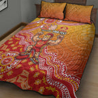 Personalized Suns Football Mascot Quilt Bed Set Aboriginal Dot Art Style Vibrant Indigenous Pattern Design