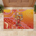Personalized Suns Football Mascot Rubber Doormat Aboriginal Dot Art Style Vibrant Indigenous Pattern Design