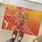 Personalized Suns Football Mascot Rubber Doormat Aboriginal Dot Art Style Vibrant Indigenous Pattern Design