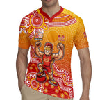 Personalized Suns Football Mascot Rugby Jersey Aboriginal Dot Art Style Vibrant Indigenous Pattern Design