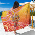 Personalized Suns Football Mascot Sarong Aboriginal Dot Art Style Vibrant Indigenous Pattern Design