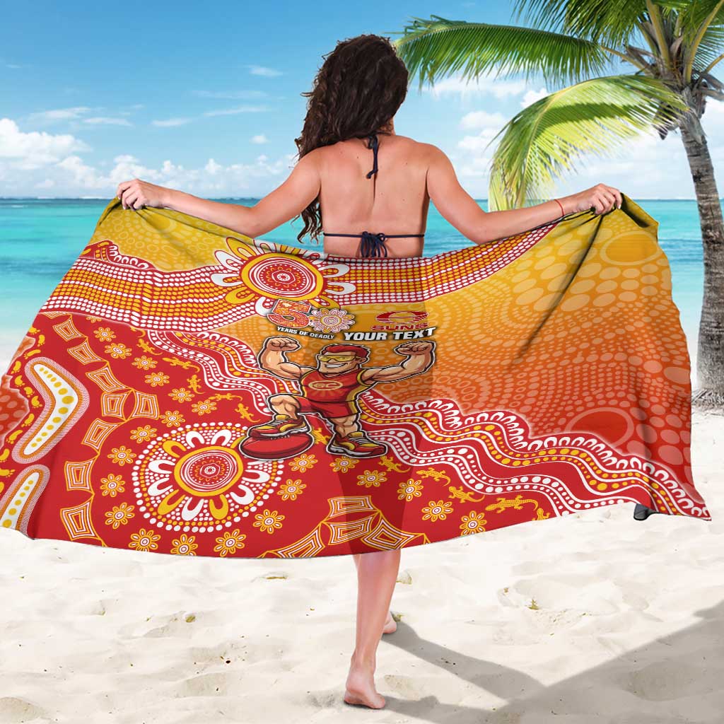 Personalized Suns Football Mascot Sarong Aboriginal Dot Art Style Vibrant Indigenous Pattern Design