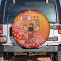 Personalized Suns Football Mascot Spare Tire Cover Aboriginal Dot Art Style Vibrant Indigenous Pattern Design
