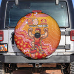 Personalized Suns Football Mascot Spare Tire Cover Aboriginal Dot Art Style Vibrant Indigenous Pattern Design