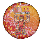 Personalized Suns Football Mascot Spare Tire Cover Aboriginal Dot Art Style Vibrant Indigenous Pattern Design
