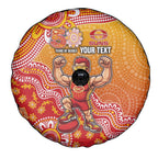 Personalized Suns Football Mascot Spare Tire Cover Aboriginal Dot Art Style Vibrant Indigenous Pattern Design