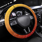 Suns Football Mascot Steering Wheel Cover Aboriginal Dot Art Style Vibrant Indigenous Pattern Design