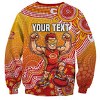 Personalized Suns Football Mascot Sweatshirt Aboriginal Dot Art Style Vibrant Indigenous Pattern Design