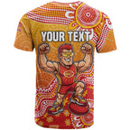 Personalized Suns Football Mascot T Shirt Aboriginal Dot Art Style Vibrant Indigenous Pattern Design