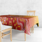 Personalized Suns Football Mascot Tablecloth Aboriginal Dot Art Style Vibrant Indigenous Pattern Design