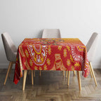 Personalized Suns Football Mascot Tablecloth Aboriginal Dot Art Style Vibrant Indigenous Pattern Design