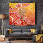 Personalized Suns Football Mascot Tapestry Aboriginal Dot Art Style Vibrant Indigenous Pattern Design