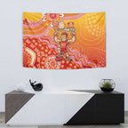 Personalized Suns Football Mascot Tapestry Aboriginal Dot Art Style Vibrant Indigenous Pattern Design