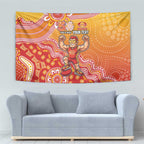 Personalized Suns Football Mascot Tapestry Aboriginal Dot Art Style Vibrant Indigenous Pattern Design