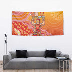 Personalized Suns Football Mascot Tapestry Aboriginal Dot Art Style Vibrant Indigenous Pattern Design