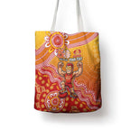 Personalized Suns Football Mascot Tote Bag Aboriginal Dot Art Style Vibrant Indigenous Pattern Design