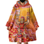 Personalized Suns Football Mascot Wearable Blanket Hoodie Aboriginal Dot Art Style Vibrant Indigenous Pattern Design