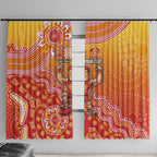 Personalized Suns Football Mascot Window Curtain Aboriginal Dot Art Style Vibrant Indigenous Pattern Design