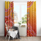 Personalized Suns Football Mascot Window Curtain Aboriginal Dot Art Style Vibrant Indigenous Pattern Design