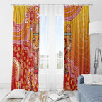 Personalized Suns Football Mascot Window Curtain Aboriginal Dot Art Style Vibrant Indigenous Pattern Design