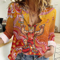 Personalized Suns Football Mascot Women Casual Shirt Aboriginal Dot Art Style Vibrant Indigenous Pattern Design