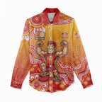 Personalized Suns Football Mascot Women Casual Shirt Aboriginal Dot Art Style Vibrant Indigenous Pattern Design