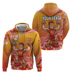 Personalized Suns Football Mascot Zip Hoodie Aboriginal Dot Art Style Vibrant Indigenous Pattern Design