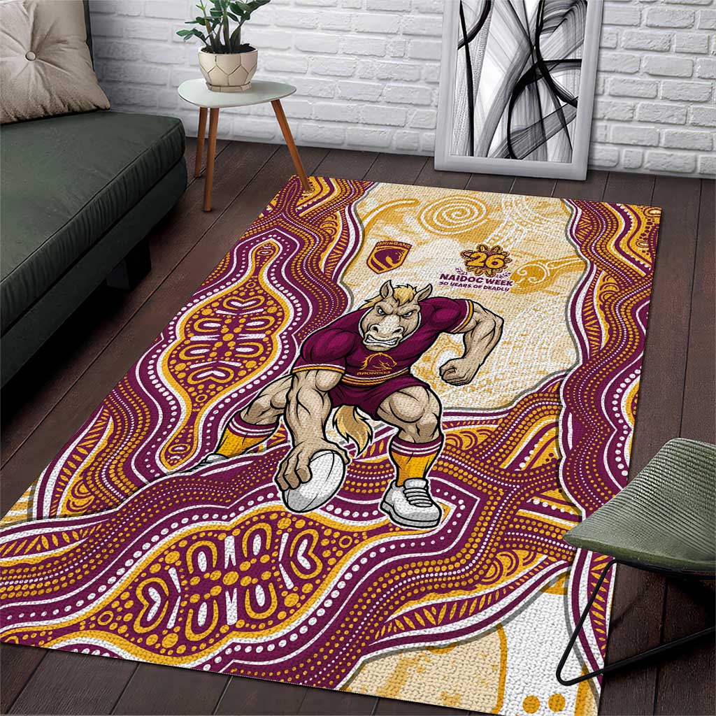 Brisbane Broncos NAIDOC Week 2026 Area Rug First Nations of Australia Aboriginal Mascot Rugby
