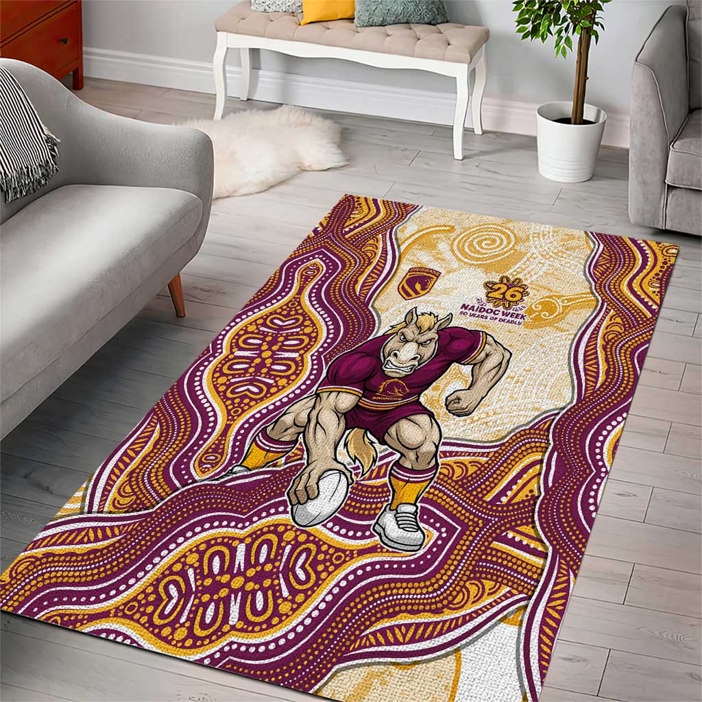 Brisbane Broncos NAIDOC Week 2026 Area Rug First Nations of Australia Aboriginal Mascot Rugby
