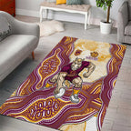 Brisbane Broncos NAIDOC Week 2026 Area Rug First Nations of Australia Aboriginal Mascot Rugby