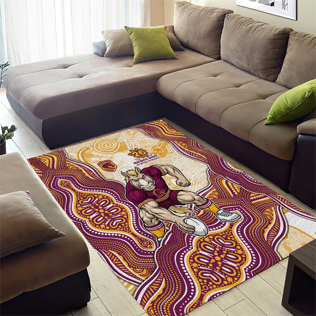 Brisbane Broncos NAIDOC Week 2026 Area Rug First Nations of Australia Aboriginal Mascot Rugby