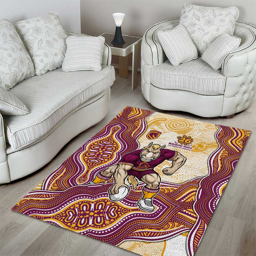 Brisbane Broncos NAIDOC Week 2026 Area Rug First Nations of Australia Aboriginal Mascot Rugby