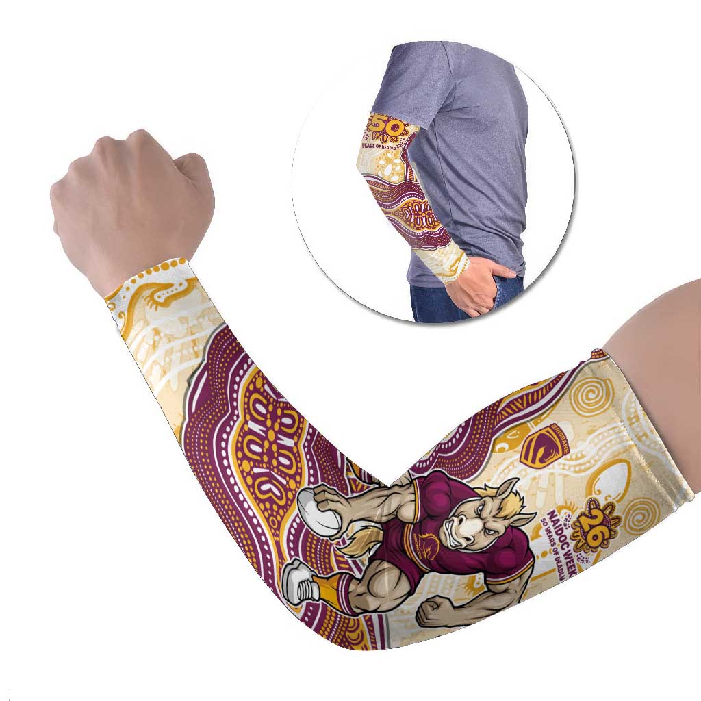 Brisbane Broncos NAIDOC Week 2026 Arm Sleeves First Nations of Australia Aboriginal Mascot Rugby