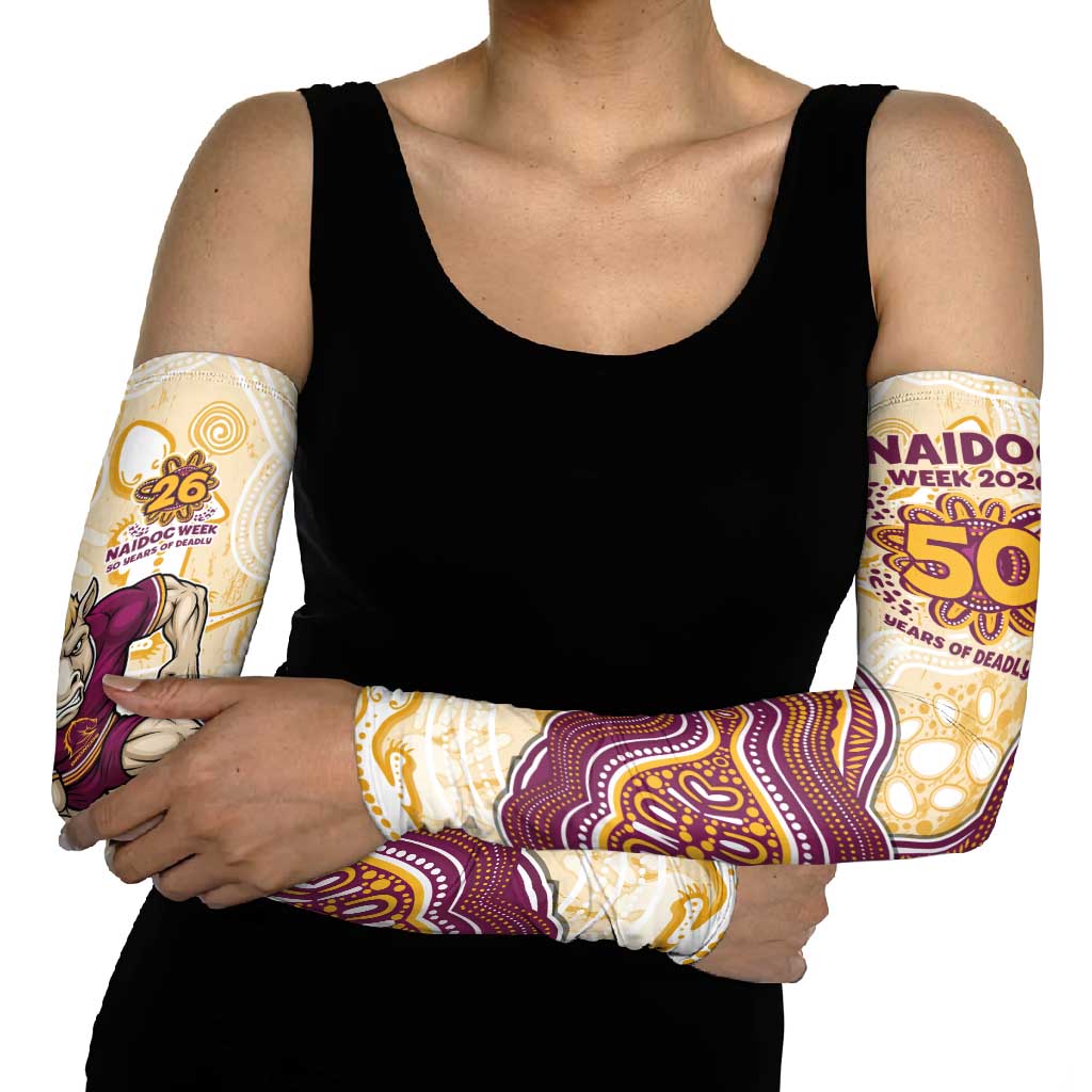 Brisbane Broncos NAIDOC Week 2026 Arm Sleeves First Nations of Australia Aboriginal Mascot Rugby