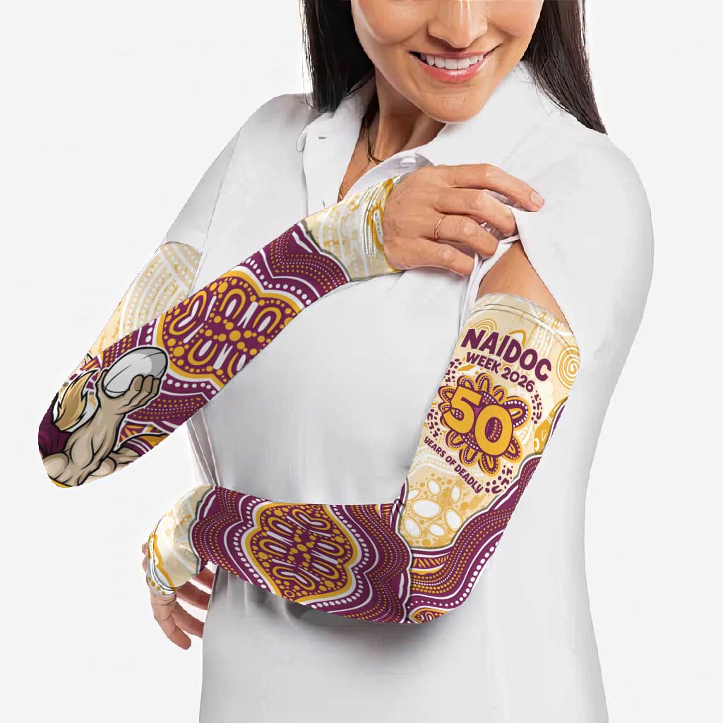 Brisbane Broncos NAIDOC Week 2026 Arm Sleeves First Nations of Australia Aboriginal Mascot Rugby