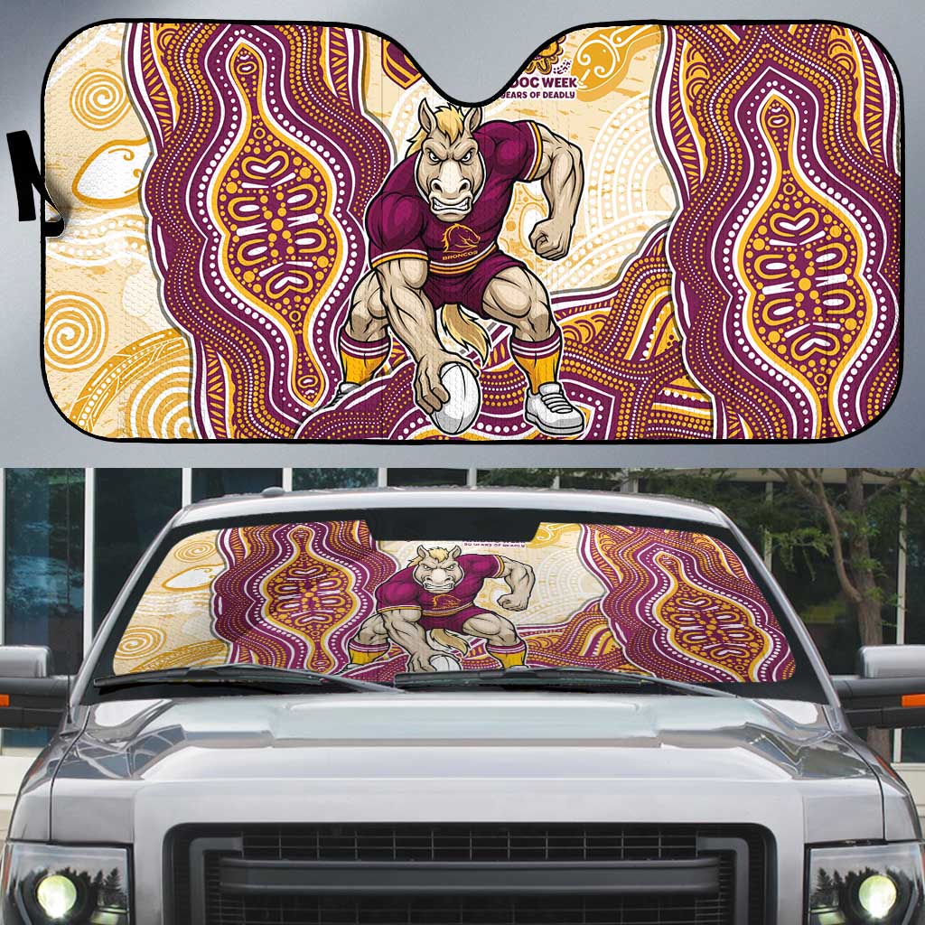 Brisbane Broncos NAIDOC Week 2026 Auto Sun Shade First Nations of Australia Aboriginal Mascot Rugby